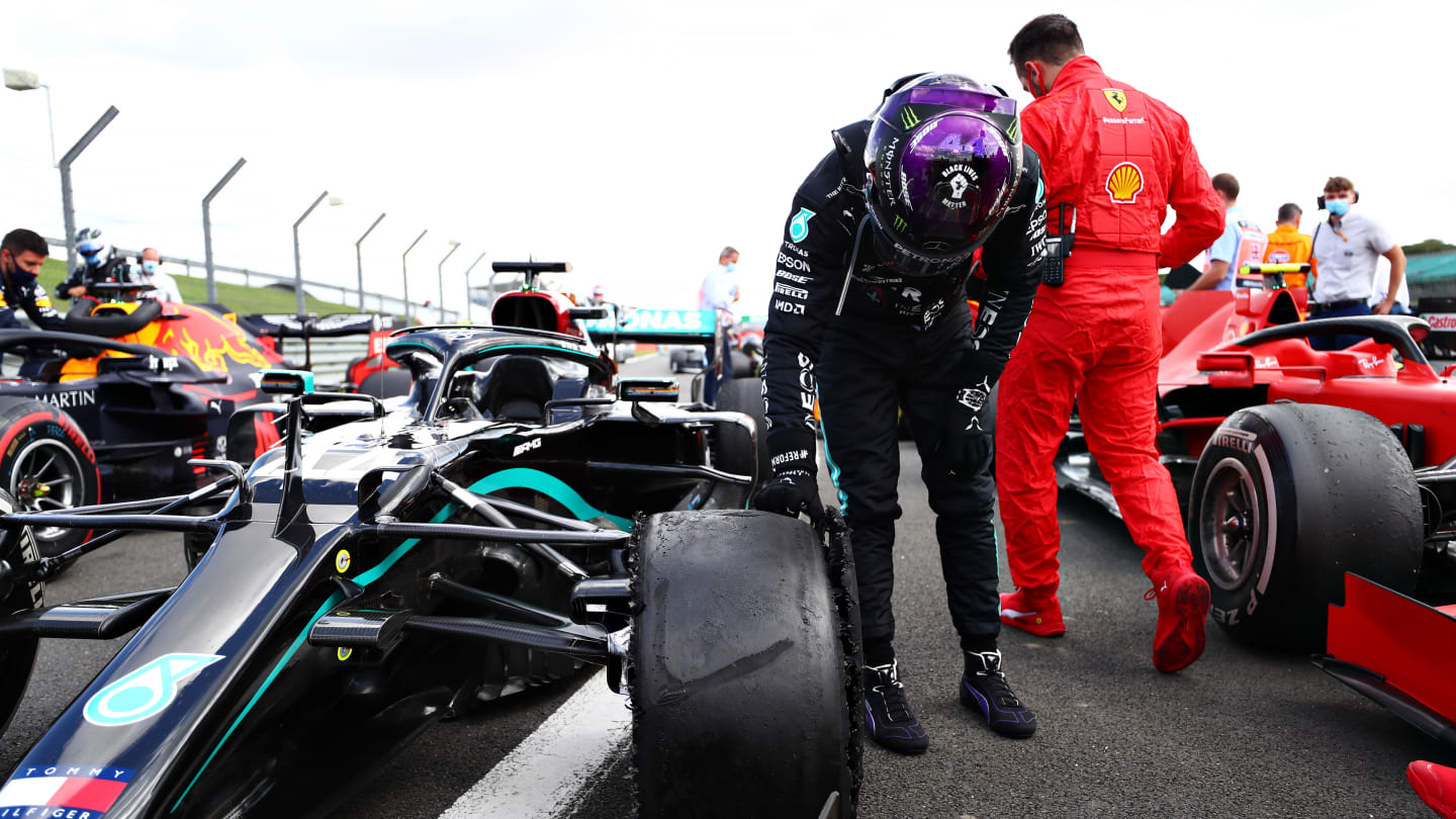 NORTHAMPTON, ENGLAND - AUGUST 02: Race winner Lewis Hamilton of Great Britain and Mercedes GP