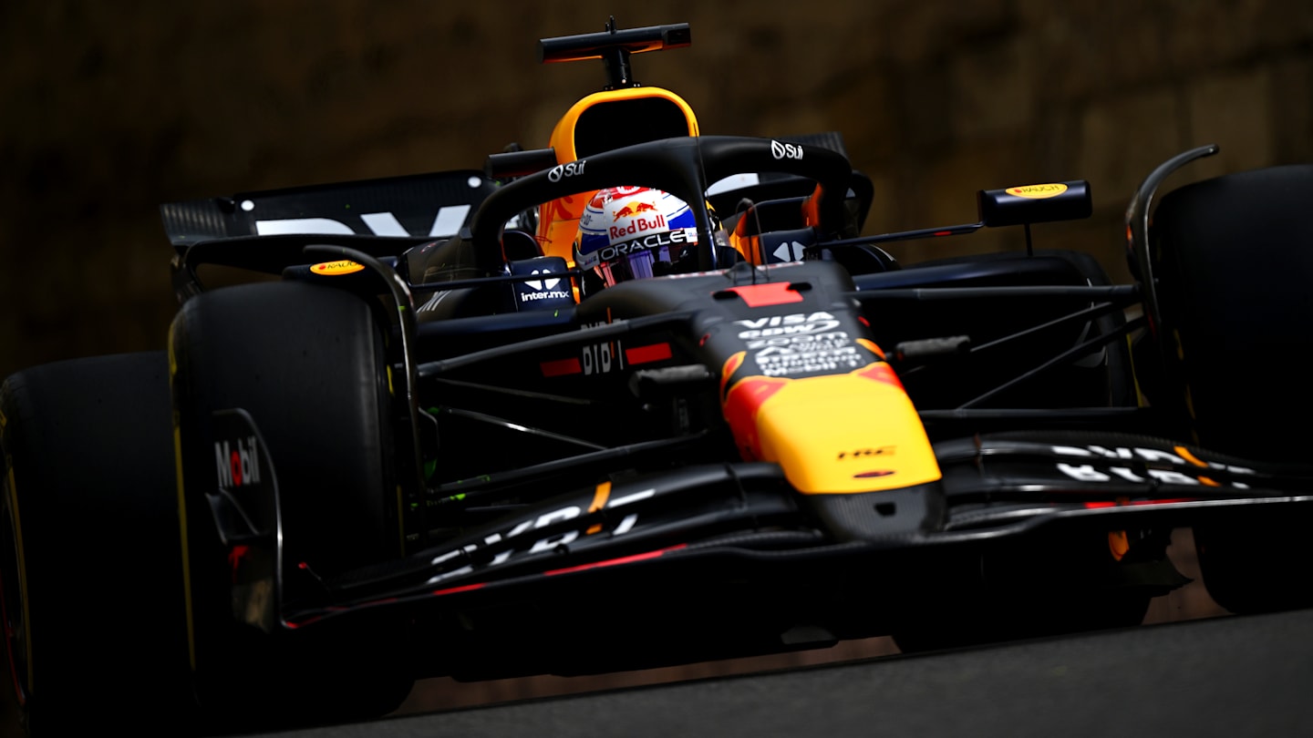 BAKU, AZERBAIJAN - SEPTEMBER 13: Max Verstappen of the Netherlands driving the (1) Oracle Red Bull