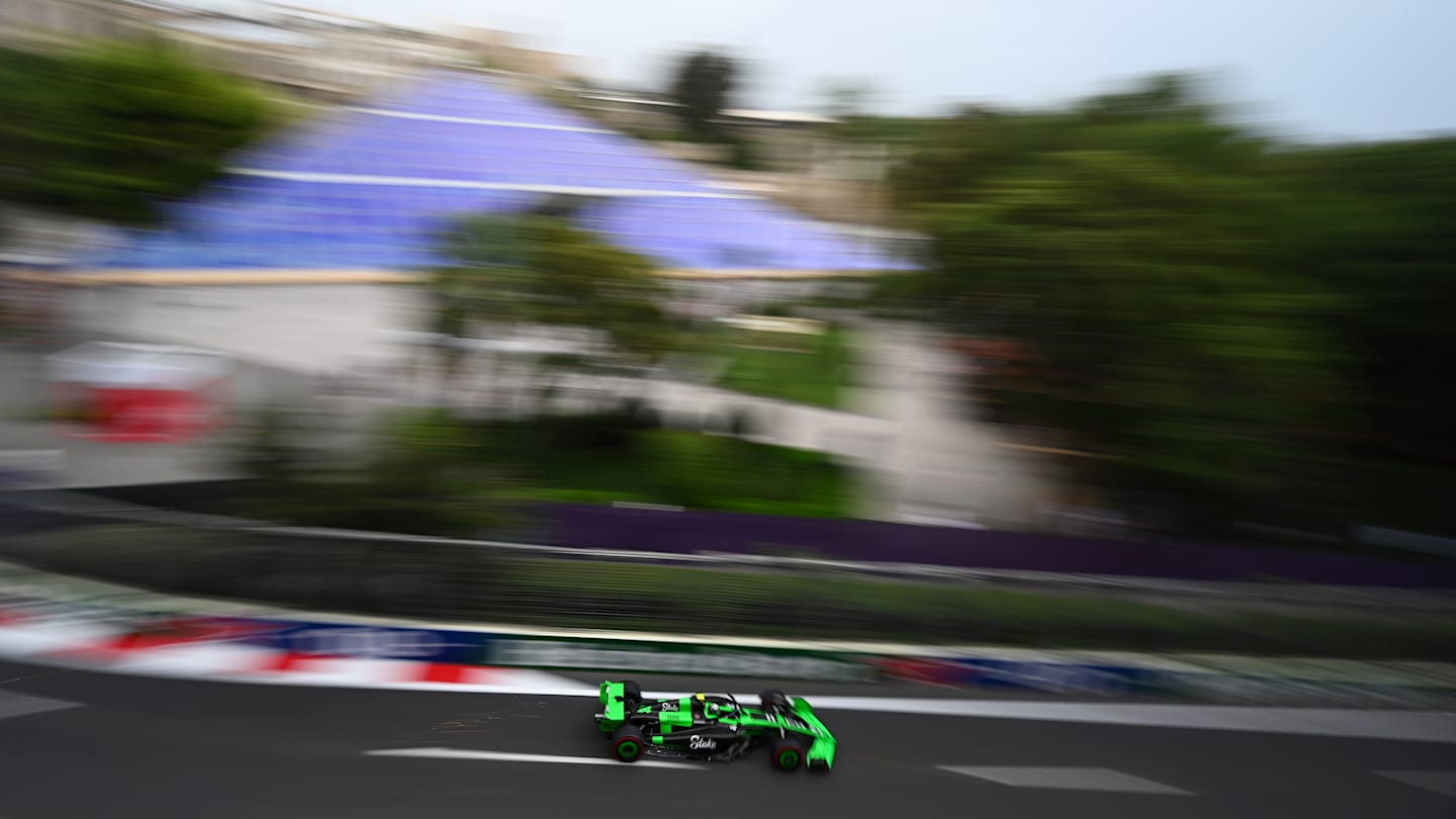 BAKU, AZERBAIJAN - SEPTEMBER 14: Zhou Guanyu of China driving the (24) Kick Sauber C44 Ferrari on