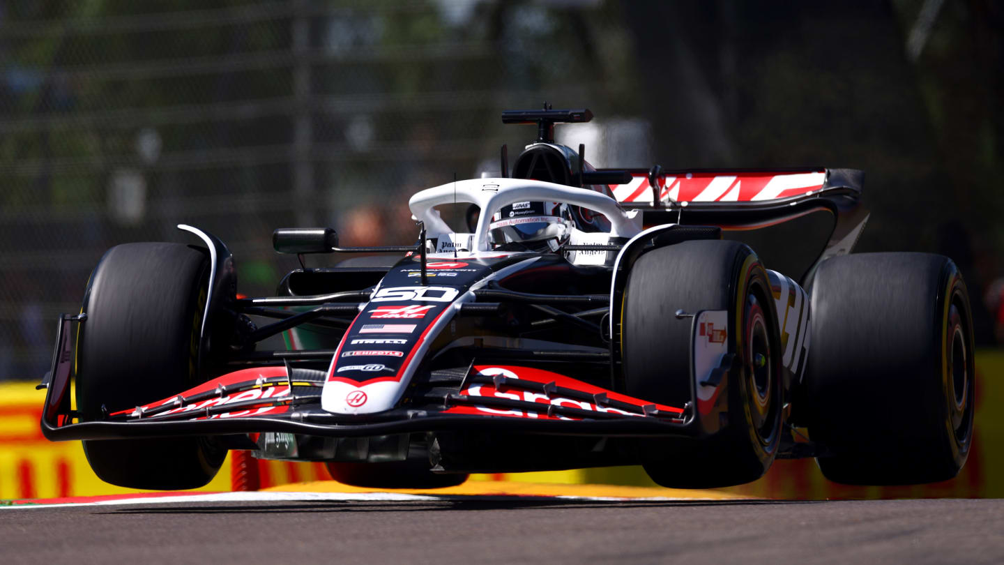 IMOLA, ITALY - MAY 17: Oliver Bearman of Great Britain driving the (50) Haas F1 VF-24 Ferrari on