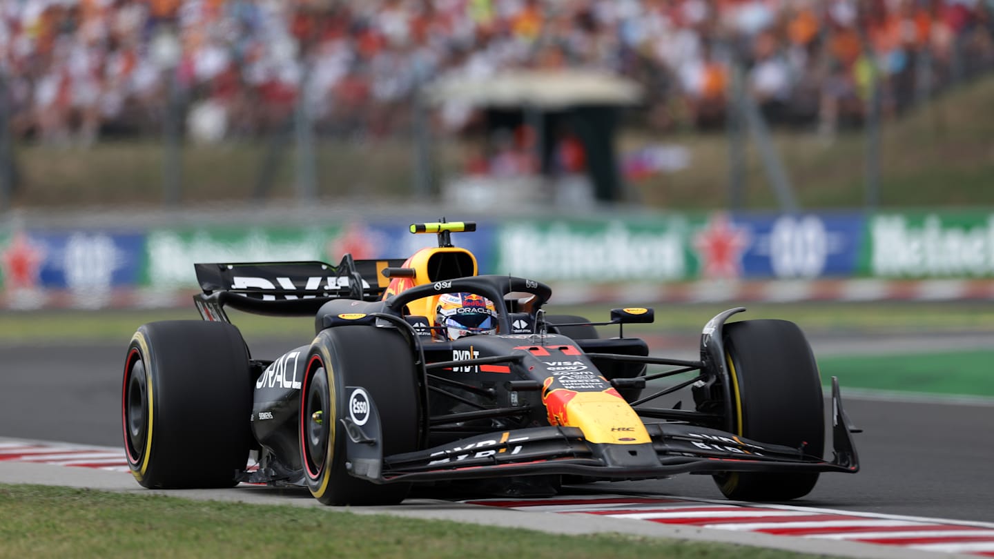 BUDAPEST, HUNGARY - JULY 21: Sergio Perez of Mexico driving the (11) Oracle Red Bull Racing RB20 on