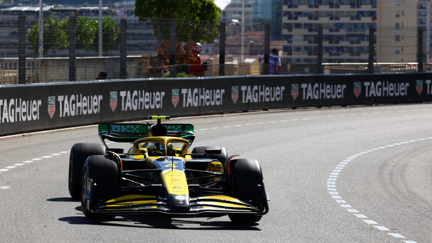 MONTE-CARLO, MONACO - MAY 26: Lando Norris of Great Britain driving the (4) McLaren MCL38 Mercedes