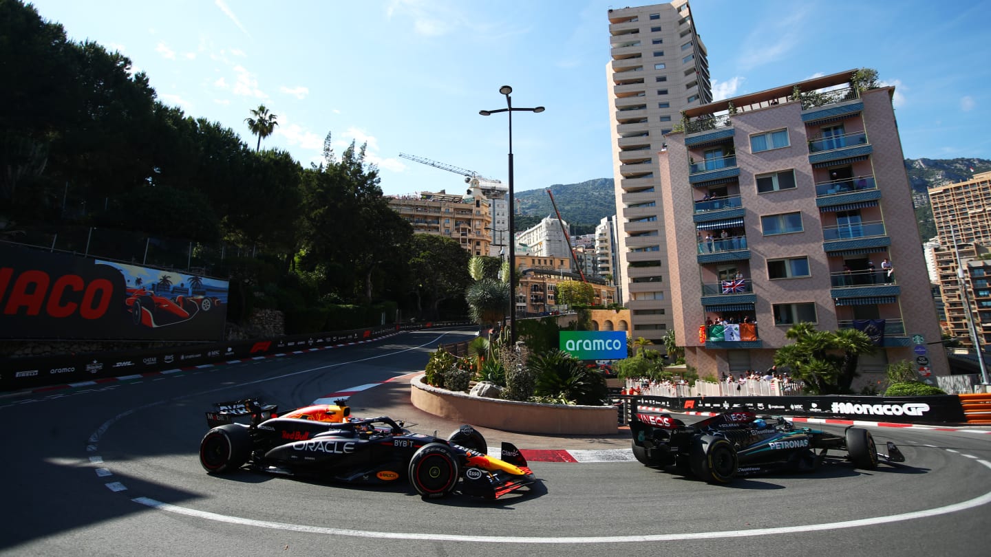 MONTE-CARLO, MONACO - MAY 26: George Russell of Great Britain driving the (63) Mercedes AMG