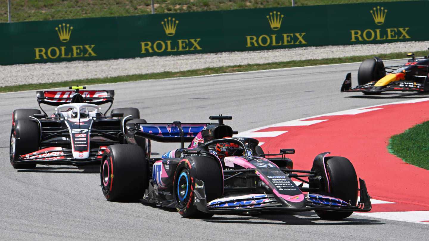 BARCELONA, SPAIN - JUNE 23: Esteban Ocon of France driving the (31) Alpine F1 A524 Renault on track