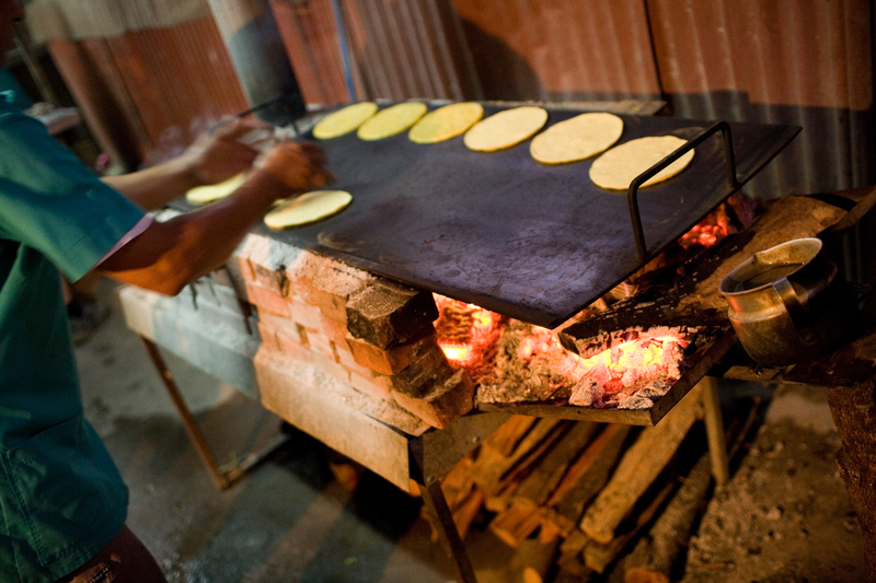 Mazie Nixtamal tortillas are a staple of the Nicoyan diet in Costa Rica. They're made fresh daily with corn soaked in lime and water (calcium hydroxide), which infuses the grain with 7.5 times more calcium and unlocks certain amino acids otherwise unavailable in the corn.