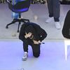 Eminem takes a knee during the Super Bowl halftime show