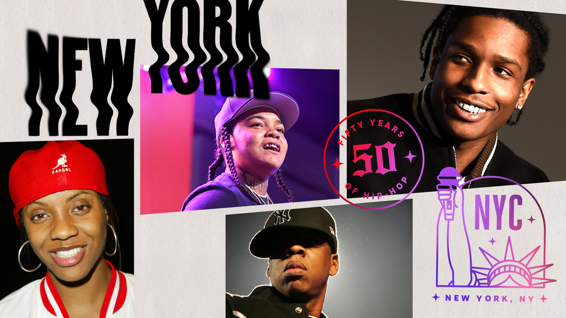 MC Lyte, Young M.A, Jay-Z & A$AP Rocky. Collage by Jackie Lay / NPR.