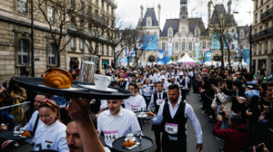 Hurry up and wait: Servers speed-walk through Paris, reviving a century-old race