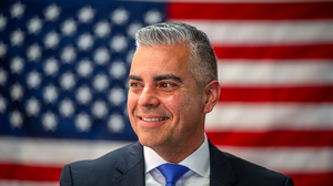 Friday, March 29, 2024 Tucson, Arizona —Juan Ciscomani poses for a portrait at his offices in Tucson, Arizona on Friday, March 29, 2024. CREDIT: Ash Ponders for NPR MEArizona—