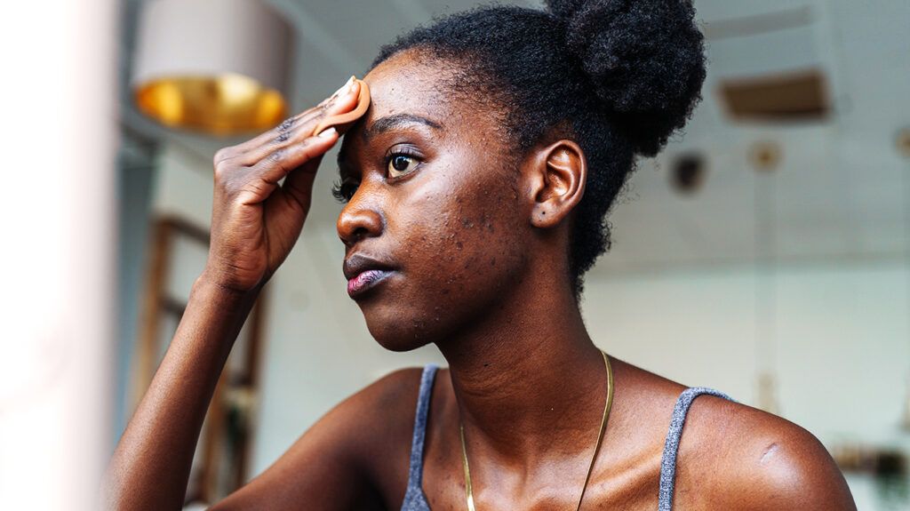 Woman looking in the mirror