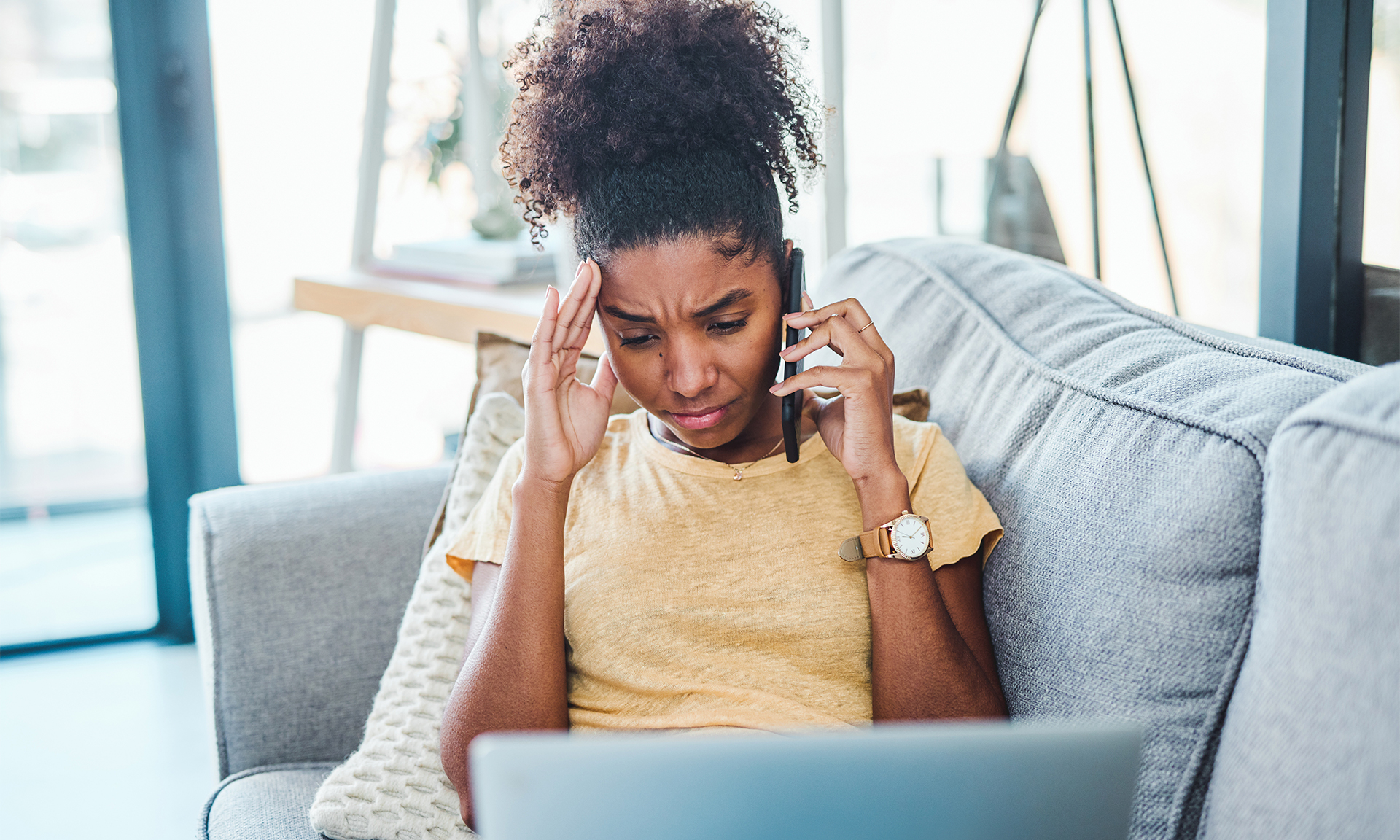 Woman on phone complaining