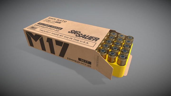 Sig Sauer M17 9mm +P Ammunition Box 3D Model