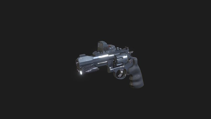 S&W 327 TRR8 Revolver game ready(free) 3D Model