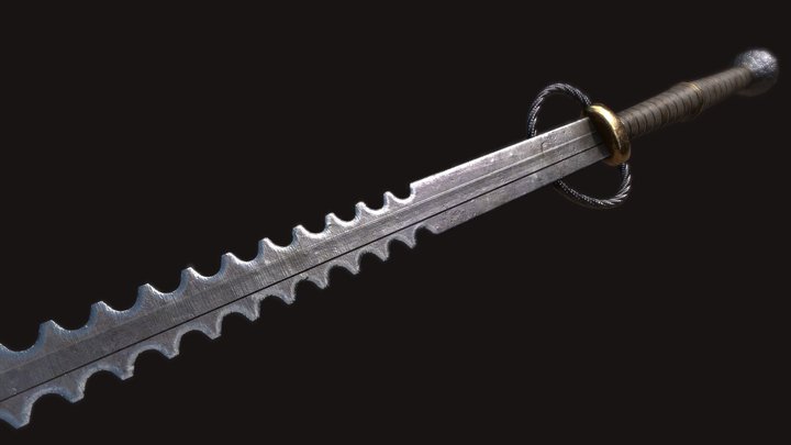 Saw Bidenhänder Sword 3D Model