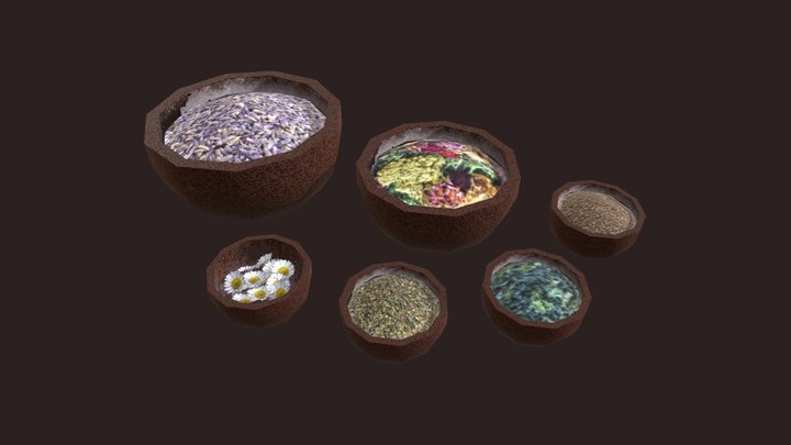 Herb Bowls 3D Model