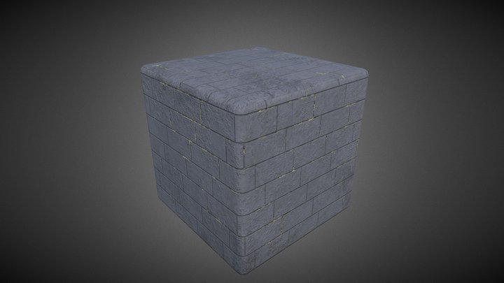 Mossy Stone Wall Texture 3D Model