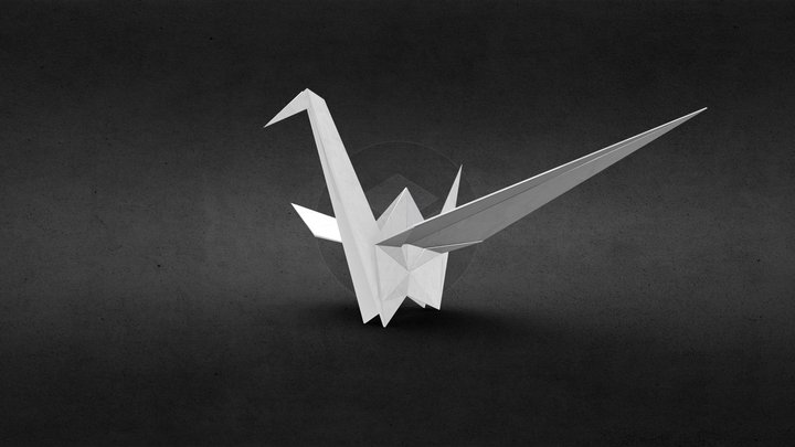 3D Origami crane 3D Model