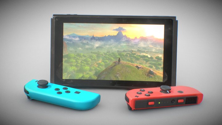 Worn Nintendo Switch (Low Quality Available) 3D Model