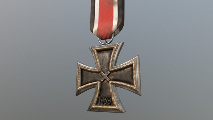 Iron Cross Second Class with Ribbon 3D Model