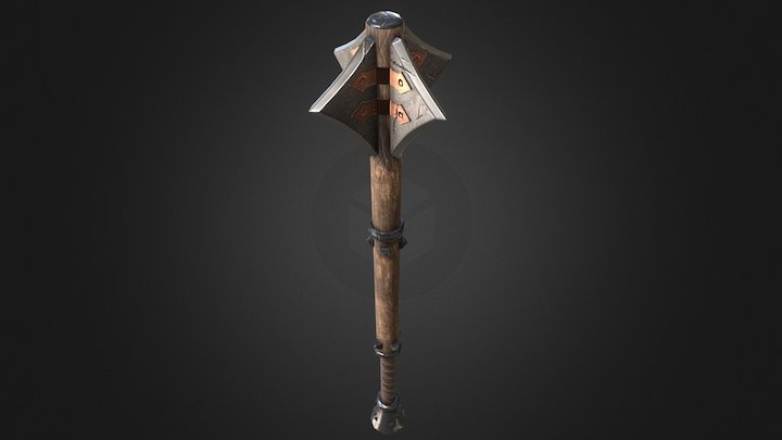 Medieval Steel Mace (Game Model) 3D Model