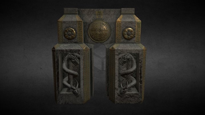 Celtic fantasy gate 3D Model