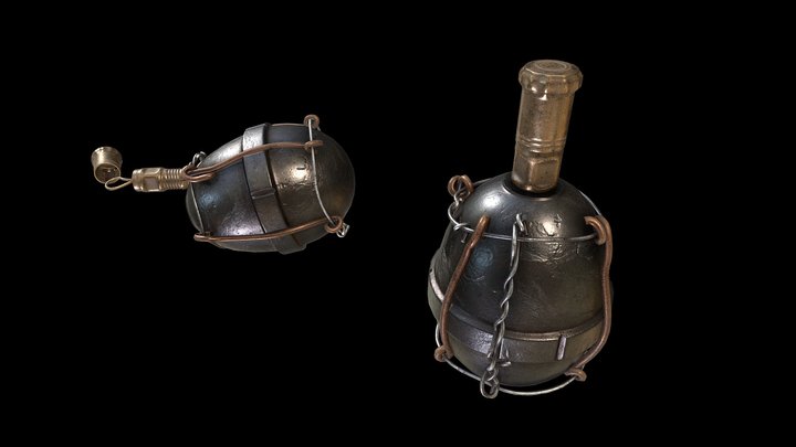 Model 17 Eierhandgranate egg hand grenade custom 3D Model