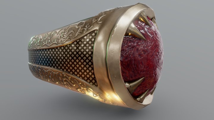 Worn Enchanted Ring 3D Model