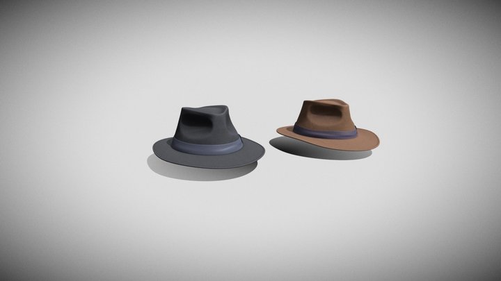 Gangster hats 3D Model