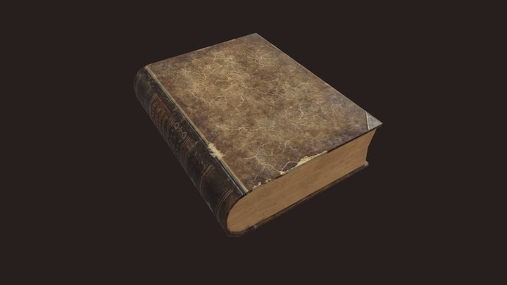 Antique Leather Book Big 3D Model