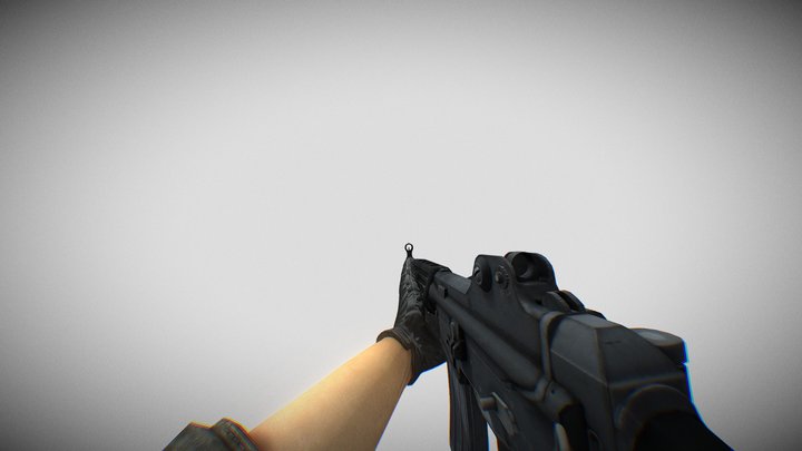 Daewoo K2 Assult Rifle Reload Animation 3D Model