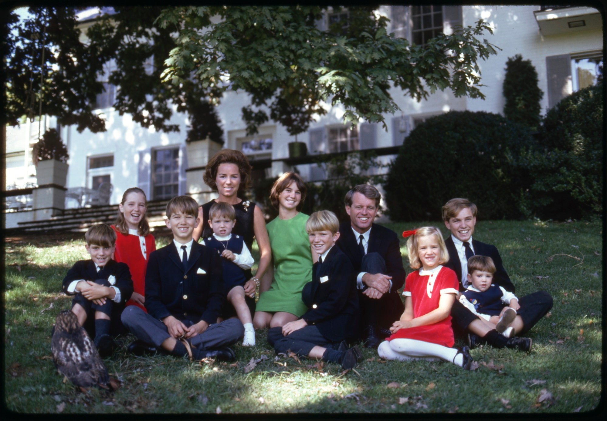 Ethel and Robert F. Kennedy Sr. with nine of their children in 1966.