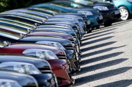 Cars on used forecourt