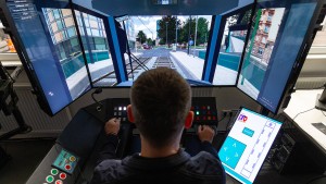 Mit dem Simulator durch Frankfurt fahren