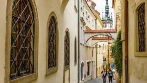 Eine Stadt strebt nach oben