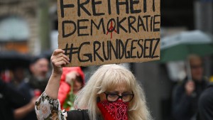 Proteste gegen Corona-Regeln in Frankfurt