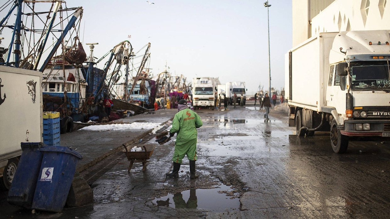 Der Hafen Dakhla in der Westsahara