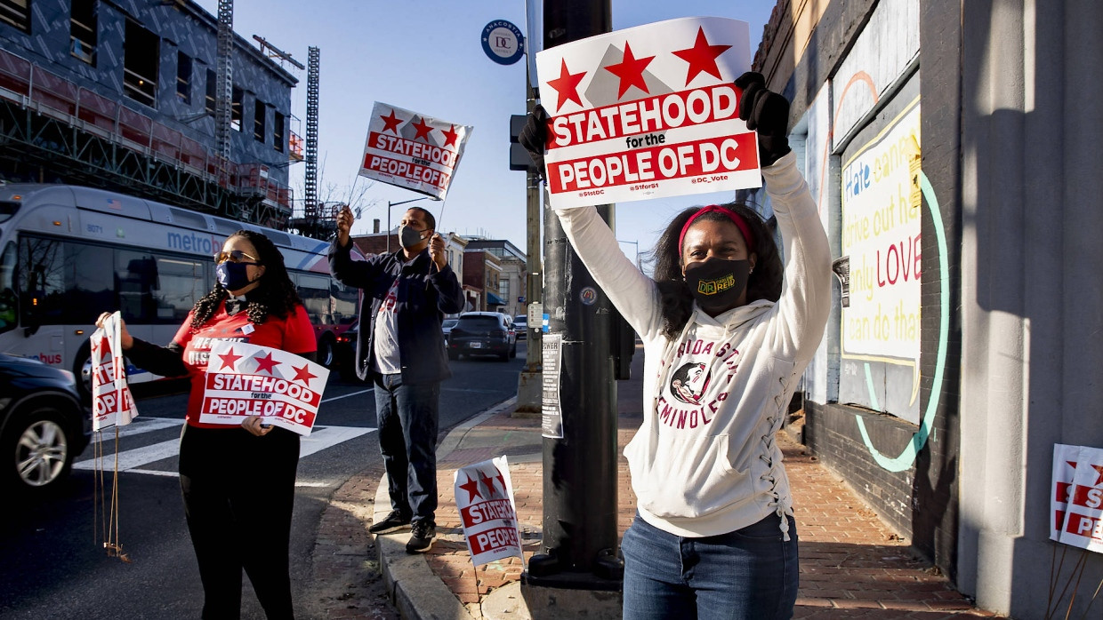 Washingtoner demonstrieren am Montag dafür, dass Washington D.C. zum Stadtstaat wird.