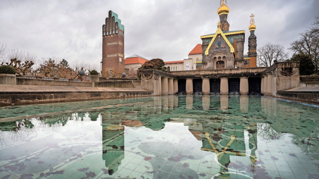 Gesamtkunstwerk: Die Mathildenhöhe mit Bauten und Skulpturen im Jugendstil soll mit Videokameras gegen Vandalismus geschützt werden.