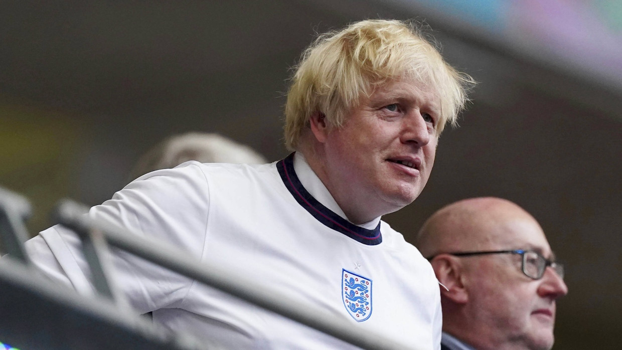 Boris Johnson beim Finale in Wembley