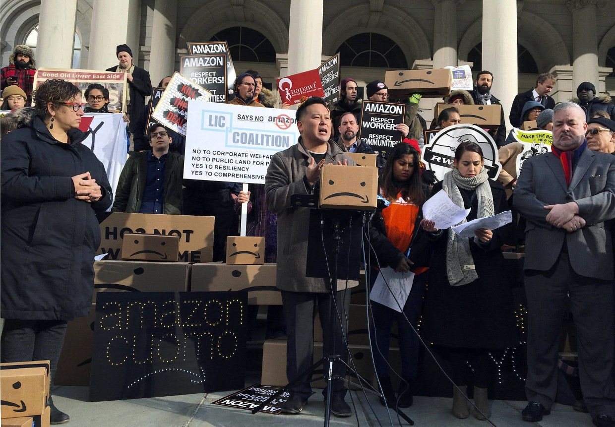 Protest gegen Amazon in New York