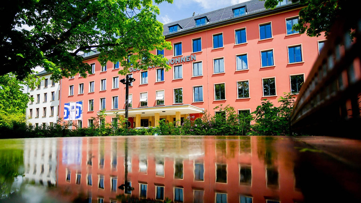 Die Zentrale der börsennotierten Wohnungsgesellschaft Deutsche Wohnen SE in Berlin