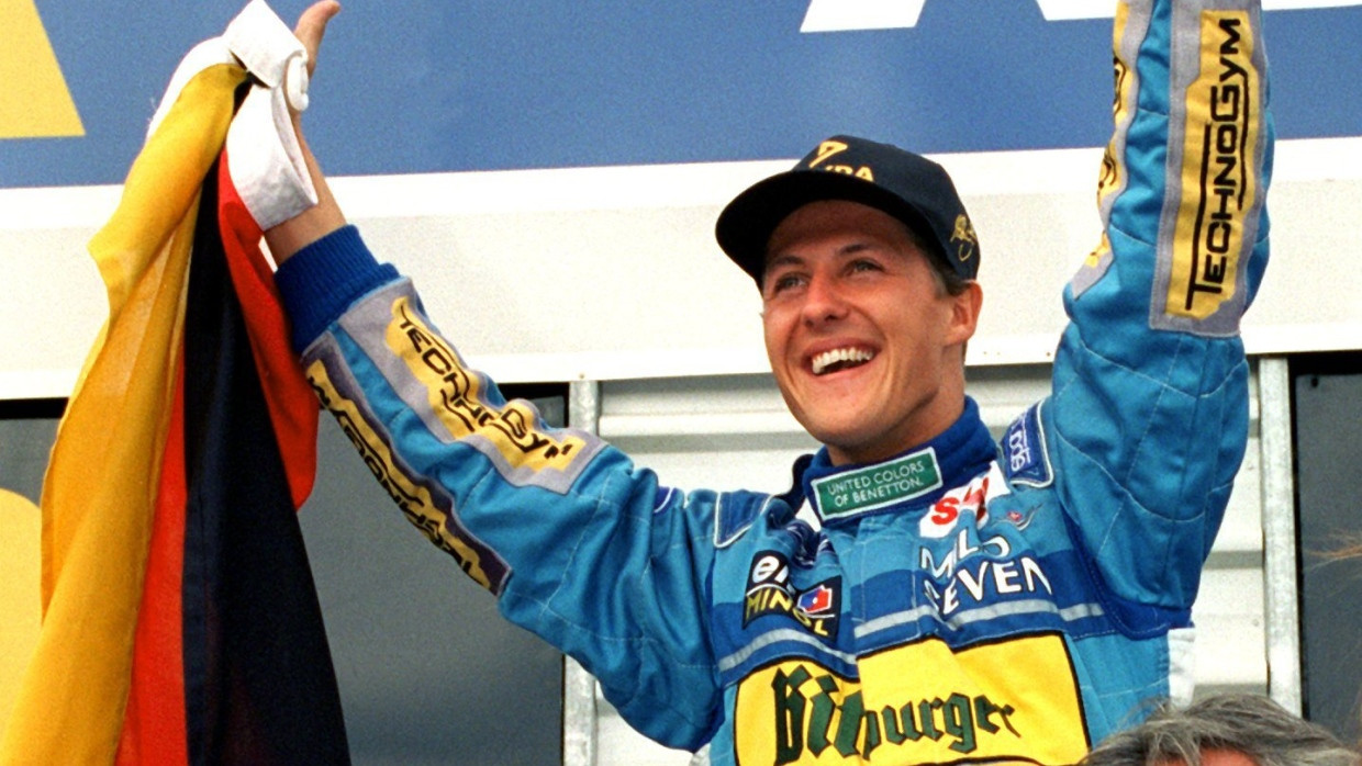 Der erste von vielen: Michael Schumacher nach seinem WM-Triumph 1994