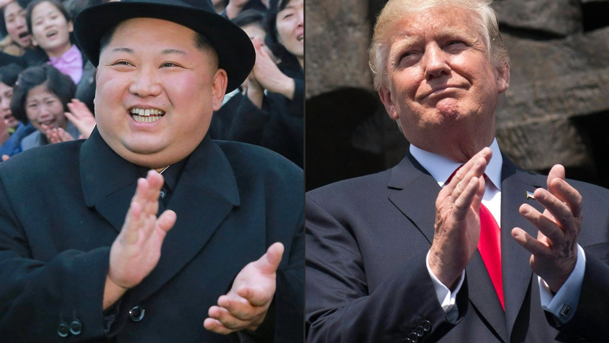 Nordkoreas Kim Jong-un und der amerikanische Präsident Donald Trump: Noch sind sie nur auf Fotomontagen nebeneinander abzubilden.