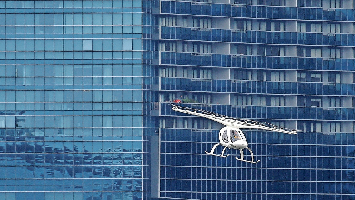 Demonstrationsflug: Ein Flugtaxi in Singapur