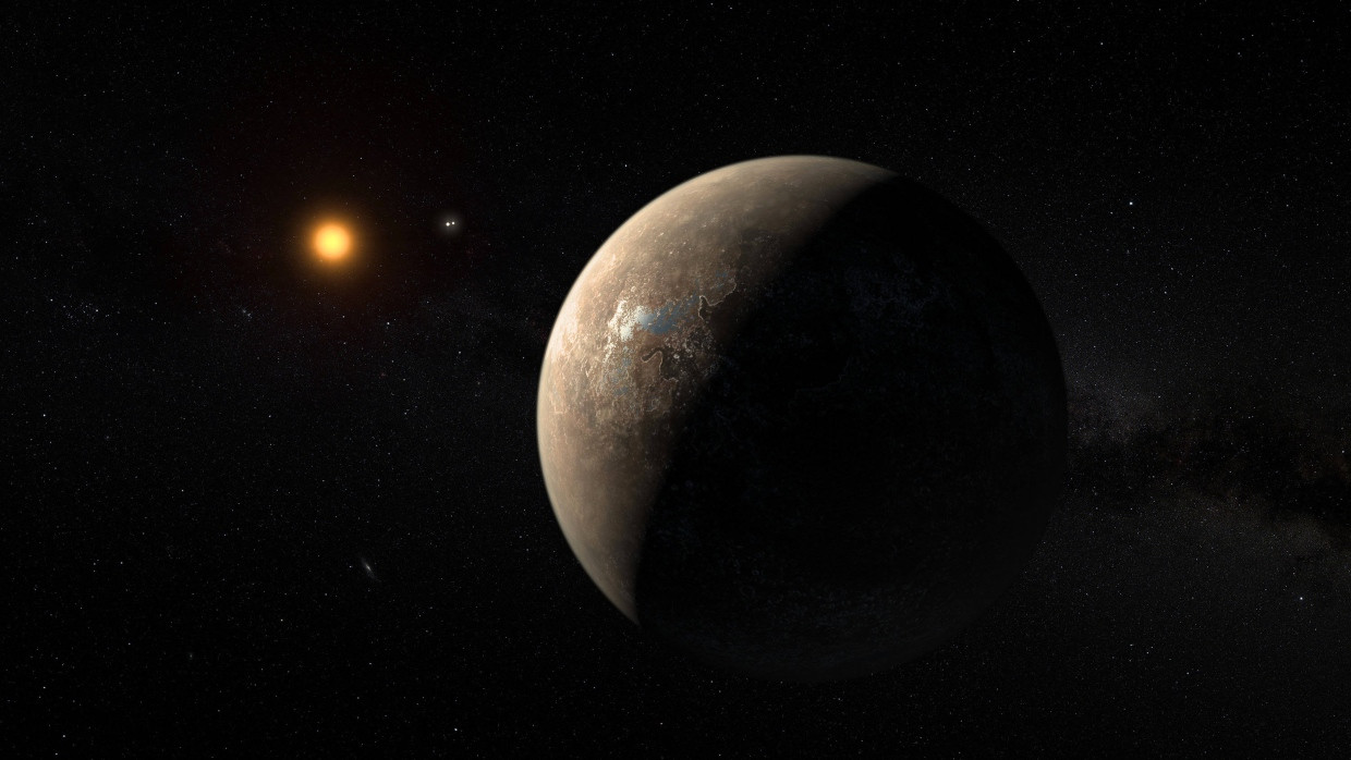 Gefährliche Nachbarschaft: In nur elf Tagen umkreist Proxima b seinen Heimatstern Proxima Centauri, hier in künstlerischer Darstellung.