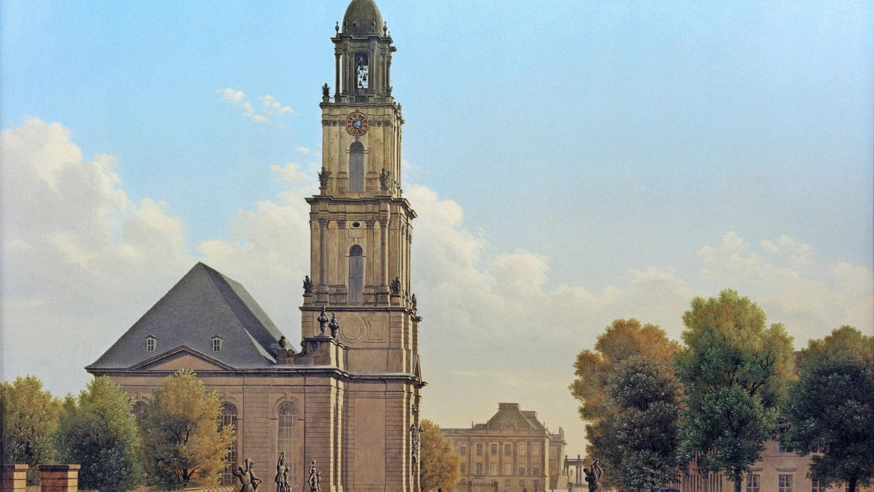 Damals wusste noch ­niemand etwas vom „Tag von Potsdam“:  Die ­Garnisonskirche auf einem 1827 entstandenen Ölgemälde von  Carl ­Hasenpflug.