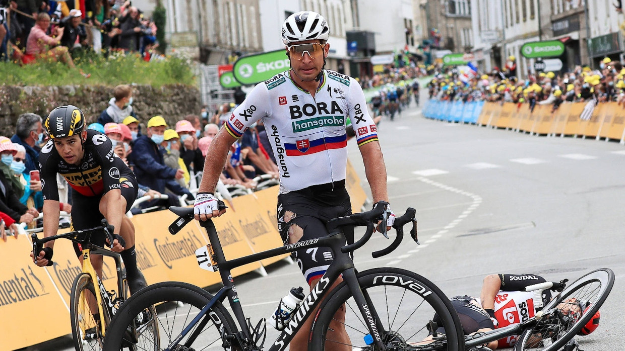 Peter Sagan nach einem Sturz bei der Tour de France: Für den Slowaken ist es das letzte Jahr im Trikot von Bora-hansgrohe