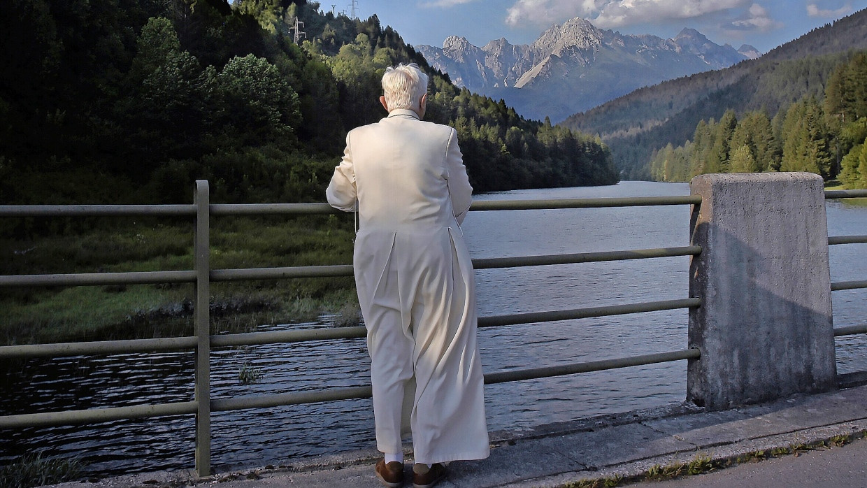 Benedikt XVI. im Jahr 2007 in den Dolomiten