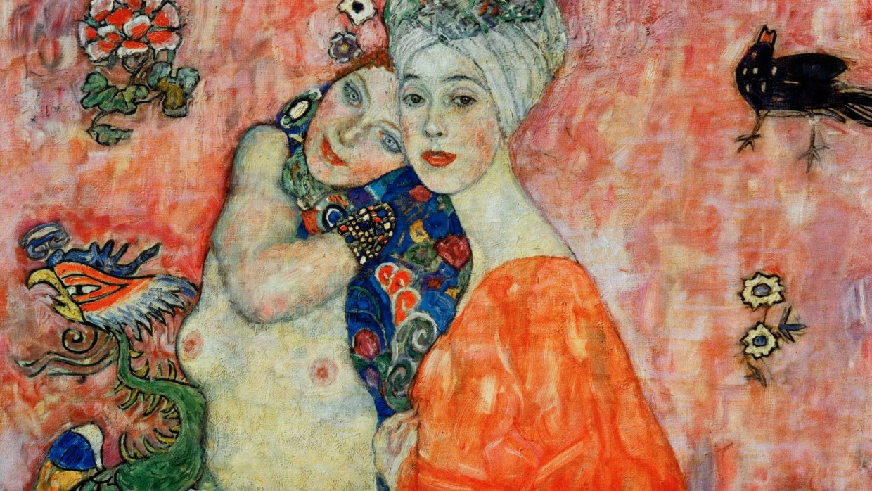 Verschollen und auf „Lost Art“ gesucht: Gustav Klimts Gemälde „Die Freundinnen II“, das sich einst in der Sammlung August und Serena Lederer befand.