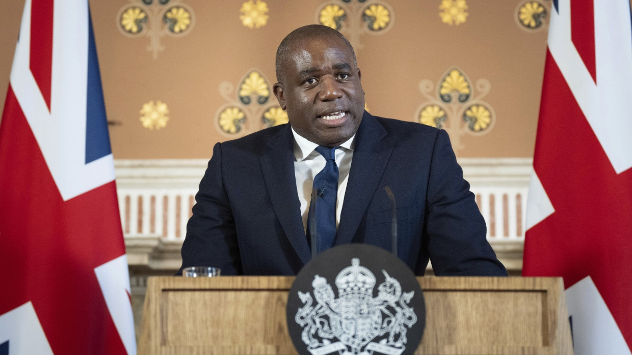 Der britische Außenminister David Lammy bei einer Pressekonferenz über die Außenpolitik des Königreichs, 9.1.2025.